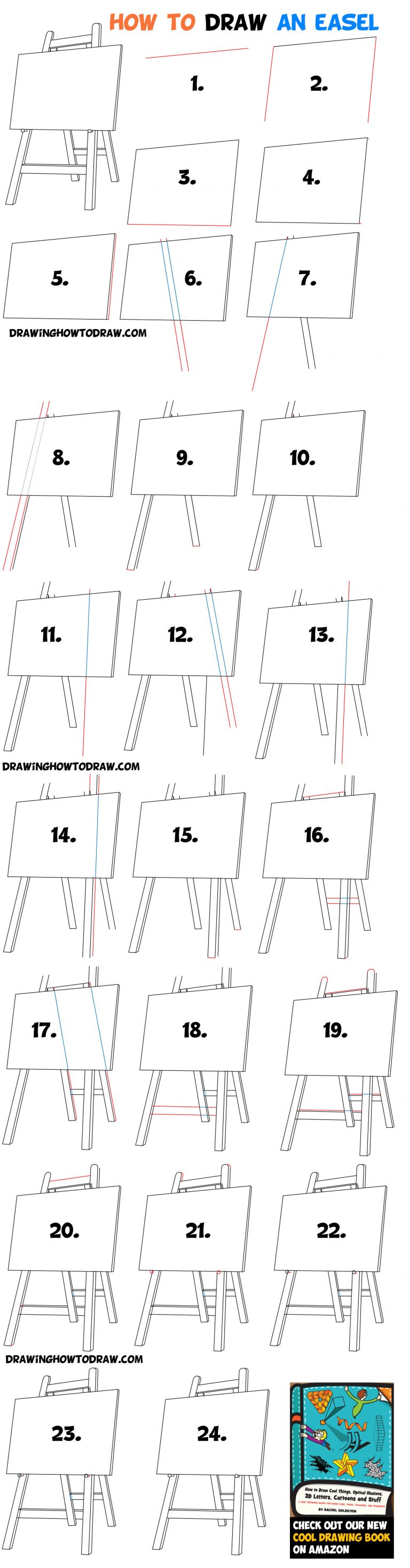 How to Draw an Easel Easy Step by Step Drawing Tutorial for Beginners