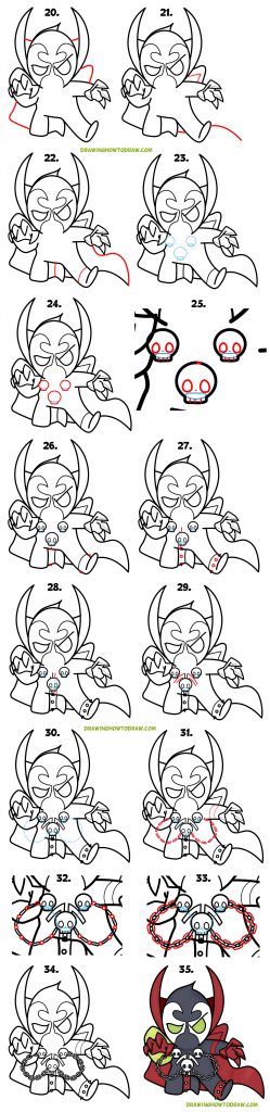 How to Draw a Chibi Spawn with Easy Step by Step Drawing Tutorial for ...