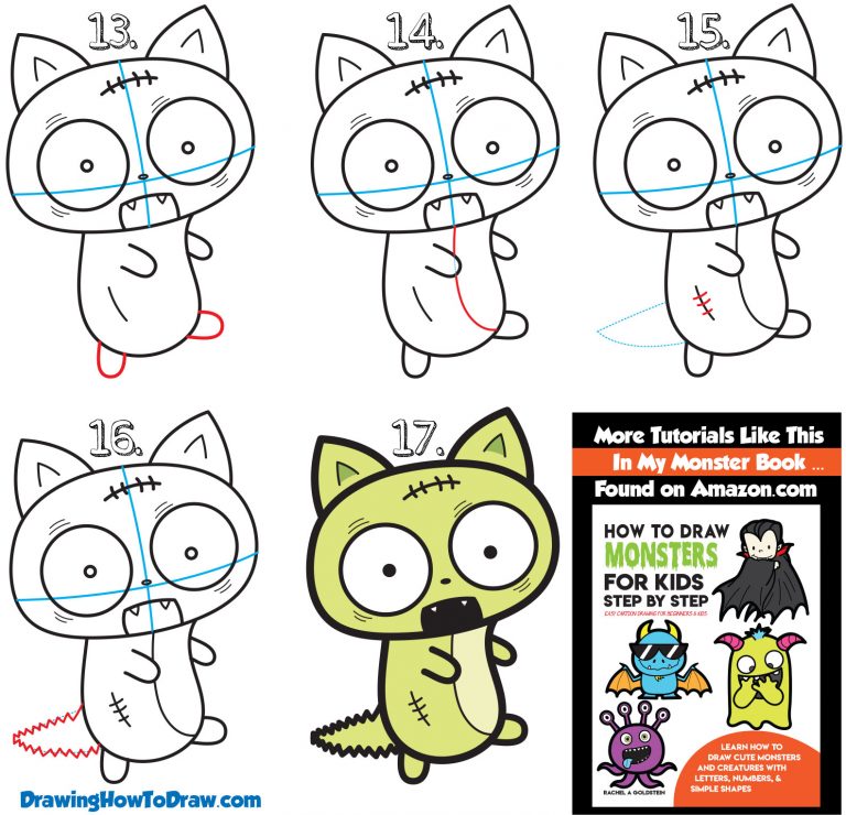How to Draw a Cat Zombie for Halloween Easy Step by Step Drawing