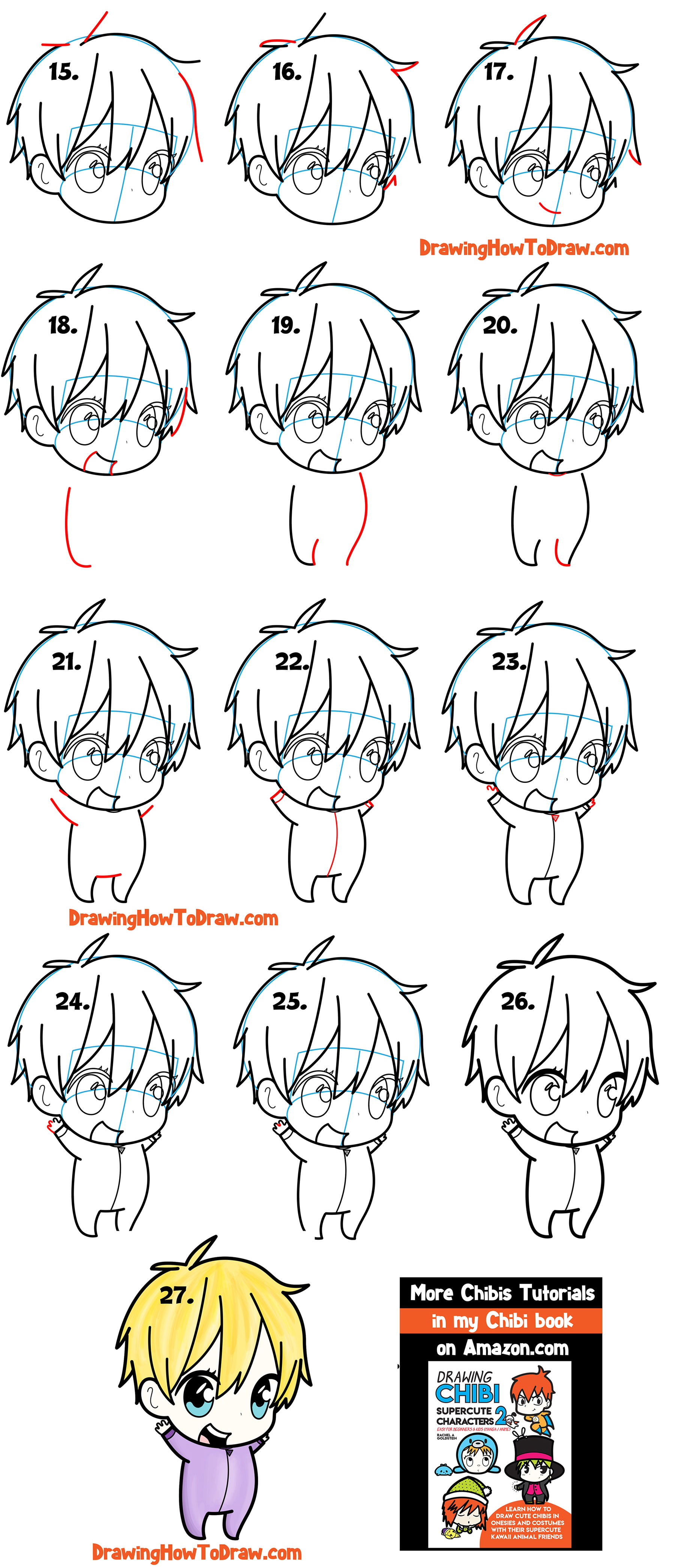 how to draw cute boy hair