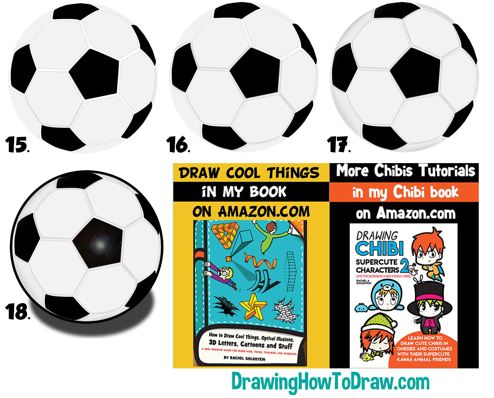 how to draw a soccer ball easy stepbystep drawing lesson kids