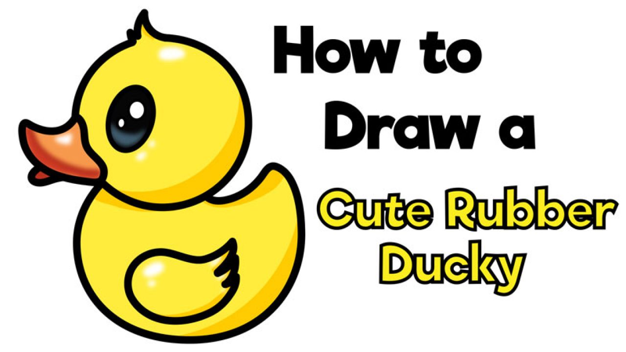 howtodraw cute cartoon rubber ducky easy stepbystep drawing tutorial for beginners
