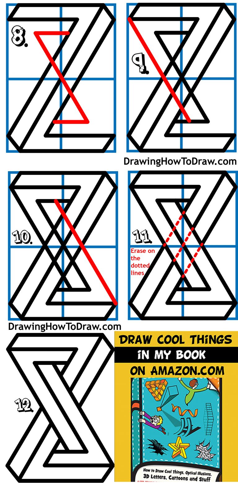 How to Draw a Cool Impossible Shape (Escher / Infinity Shape) Easy Step