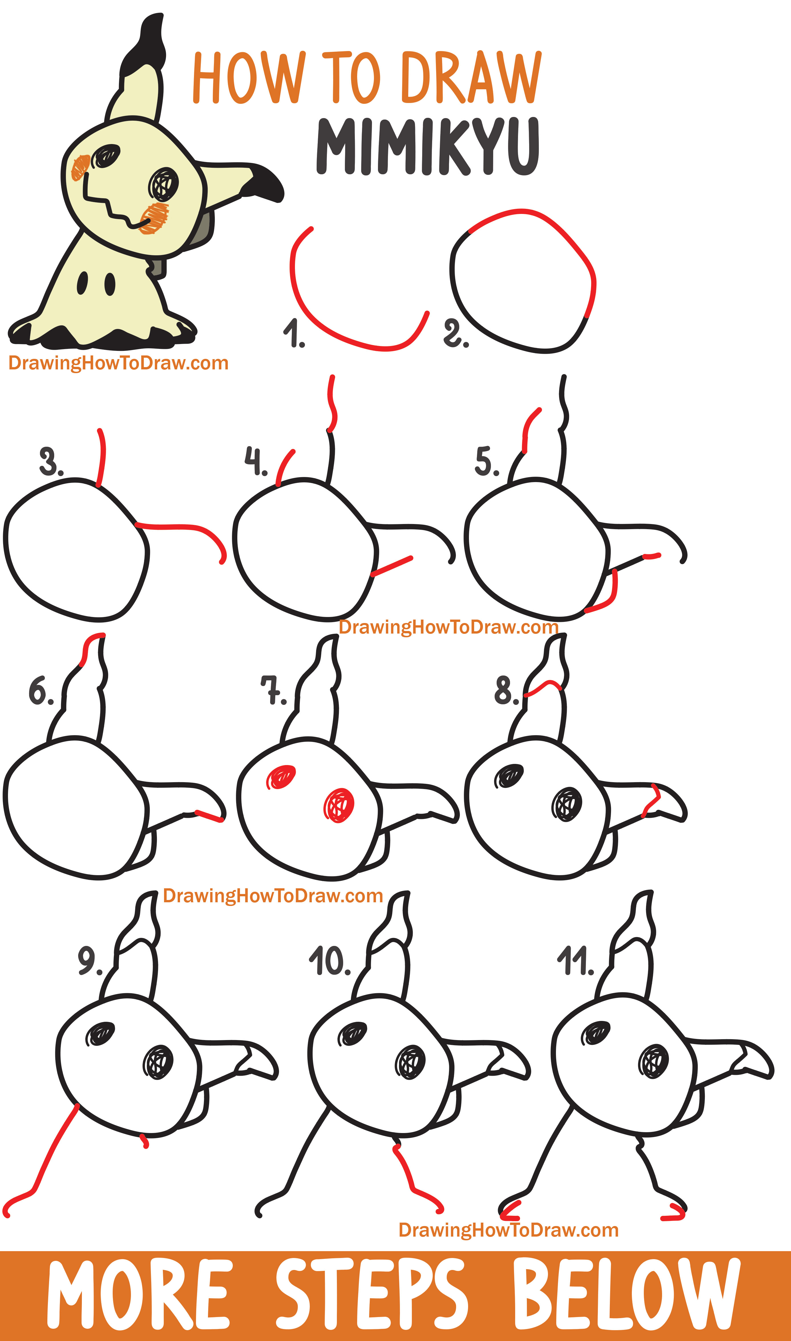 Easy Pokemon Drawing Step By Step / Draw so cute, easy animals to draw
