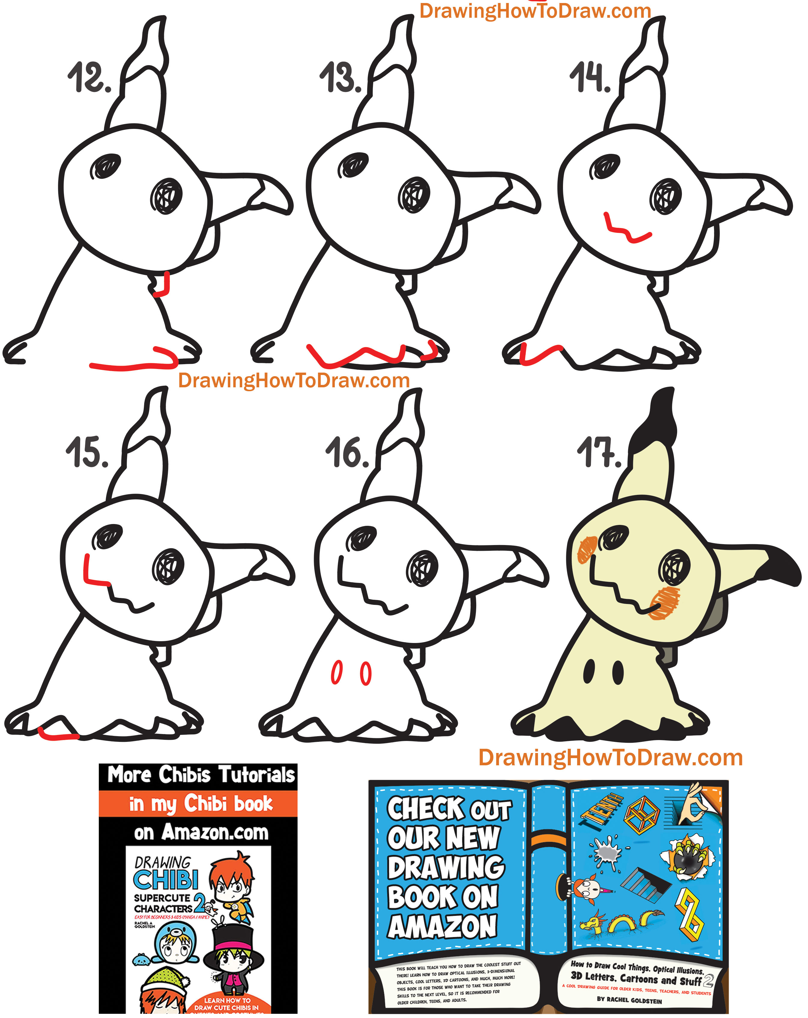 How to Draw Mimikyu from Pokemon Easy Step by Step Drawing Lesson for