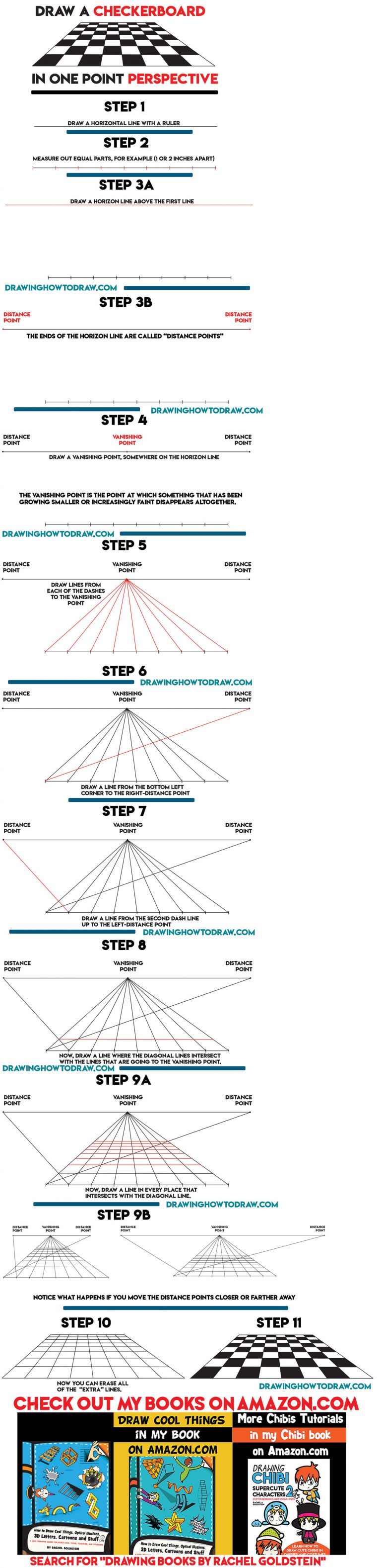 How to Draw a Checkerboard in One Point Perspective – Easy Step by Step ...