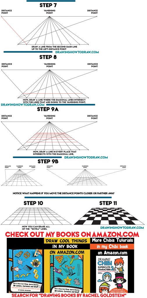 How to Draw a Checkerboard in One Point Perspective Easy Step by Step