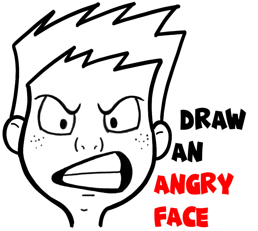 How to Draw Cartoon Facial Expressions  Angry Furious Mad  How to Draw  Step by Step Drawing Tutorials
