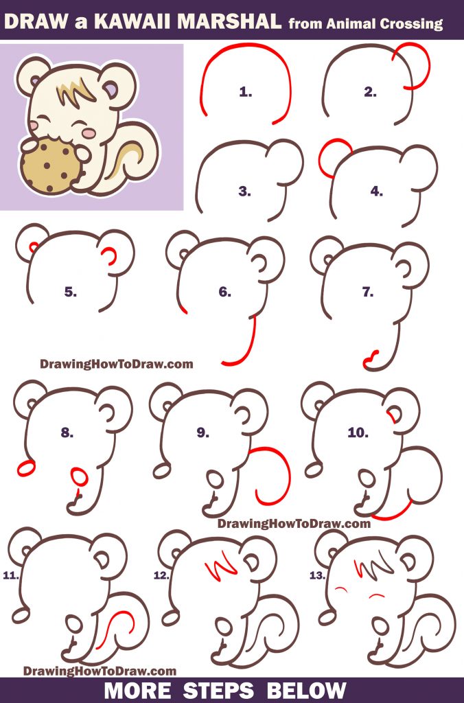 How to Draw Marshal the Squirrel from Animal Crossing New Leaf (Cute ...