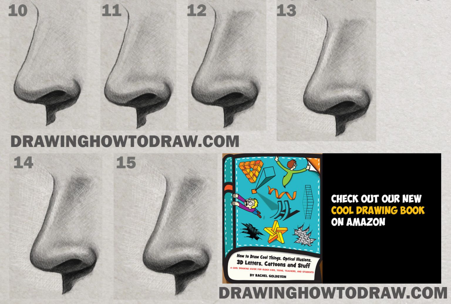 How To Draw And Shade A Realistic Nose (Side View) In Pencil Or ...