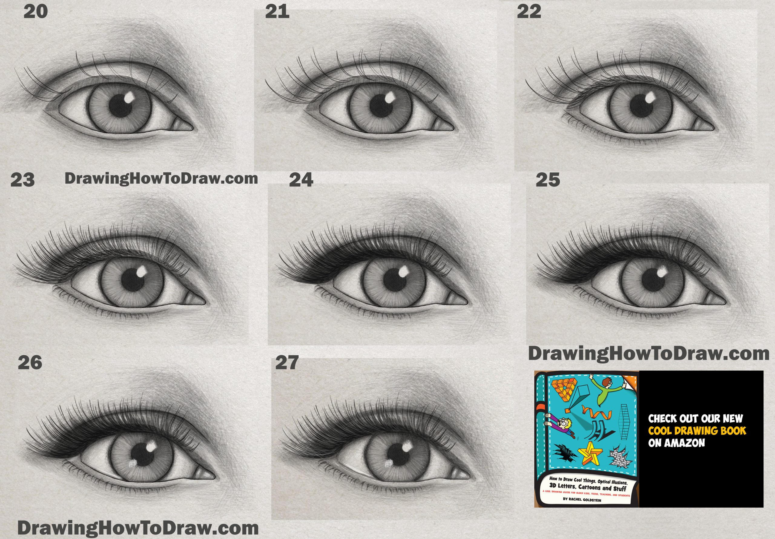 رسم العين (رسم عين الانثى ) خطوة بخطوة دروس الرسم 1