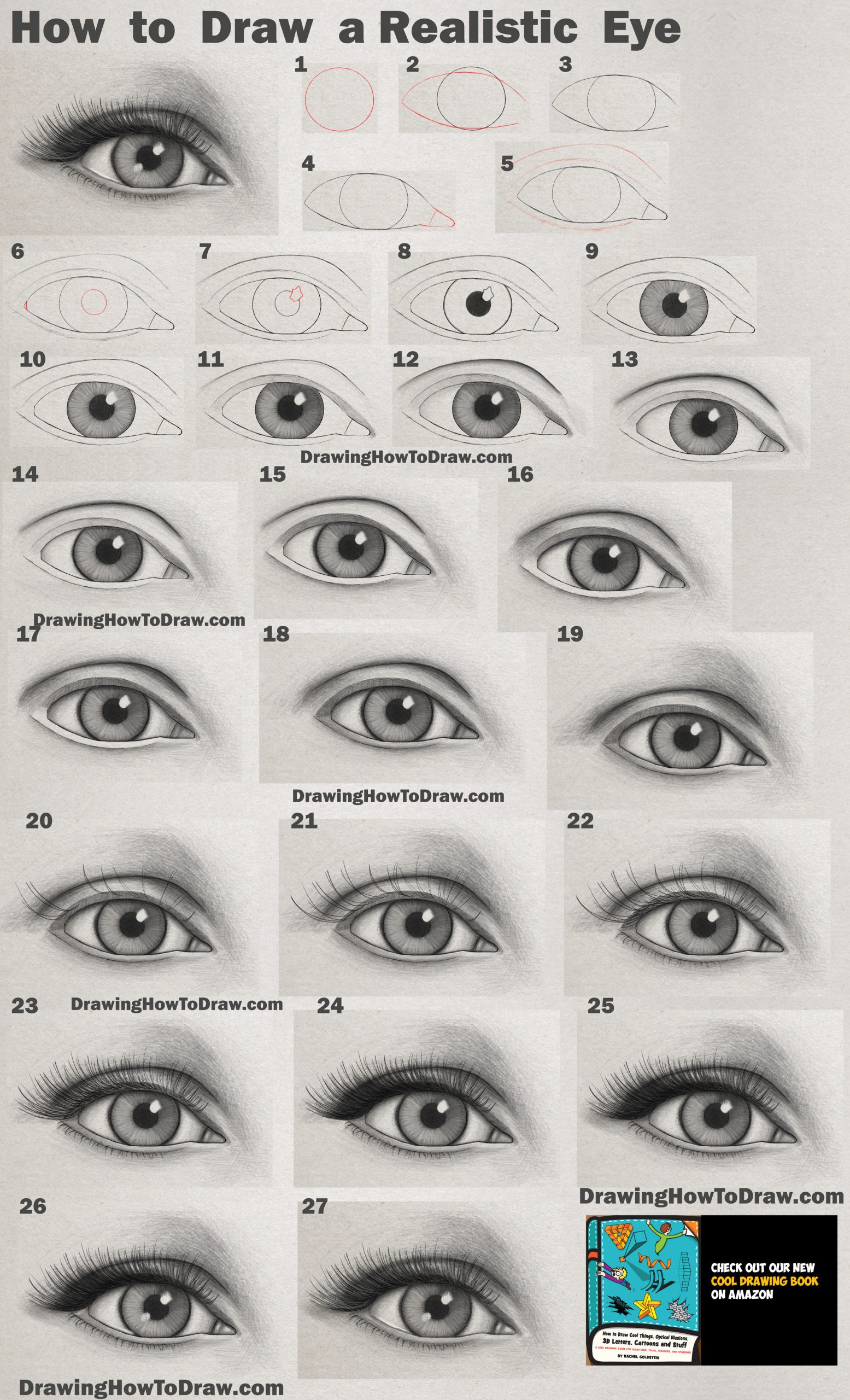 drawings of realistic eyes step by step