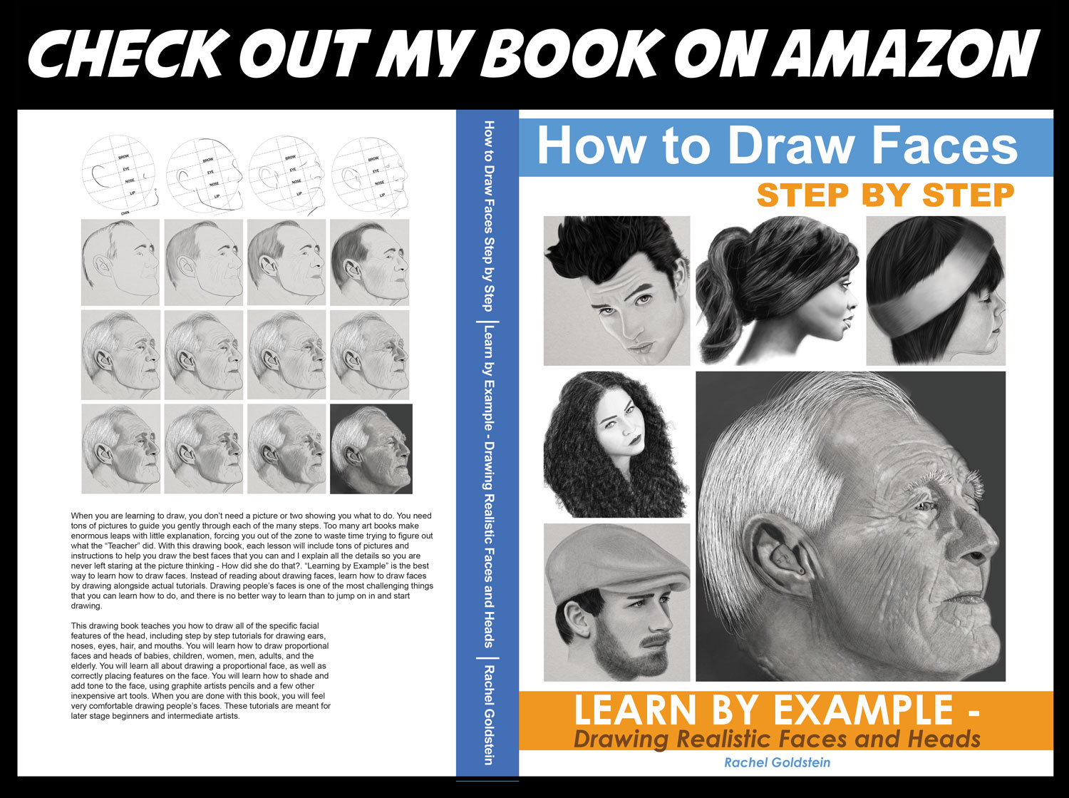 how to draw a male face side view
