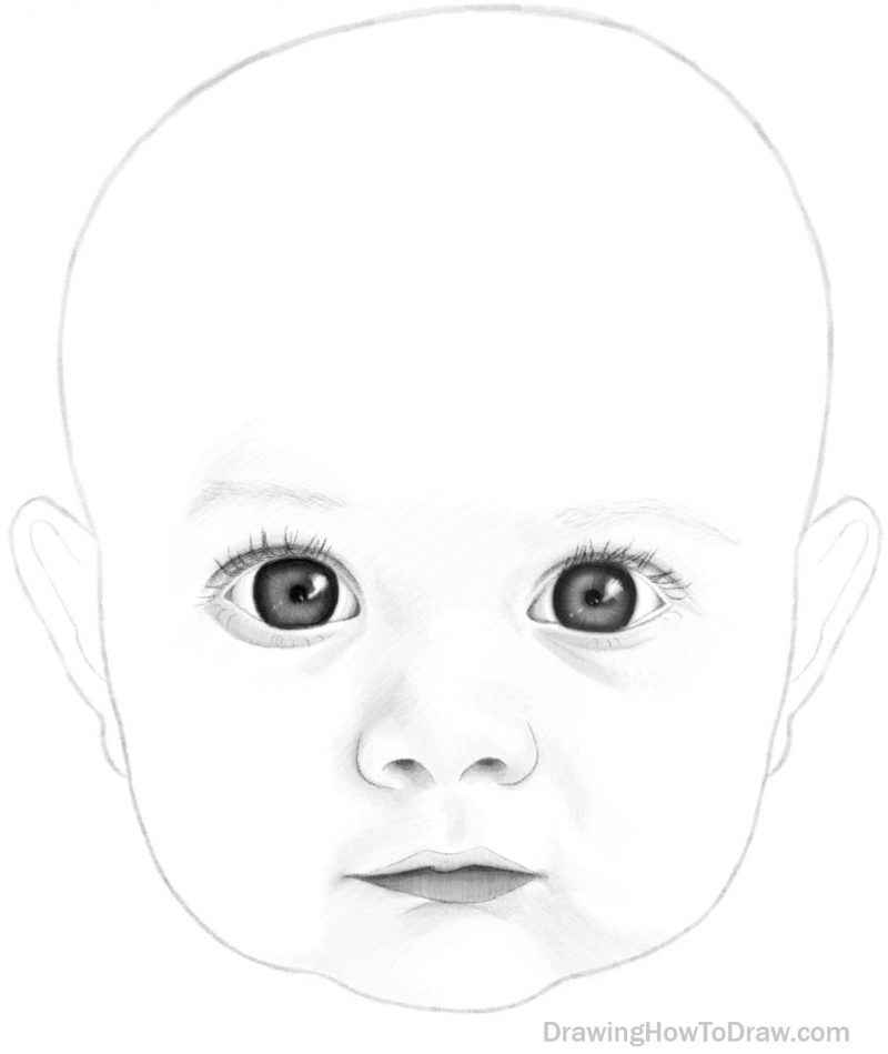 How to Draw a Baby’s Face in Basic Proportions – Drawing a Cute Baby ...