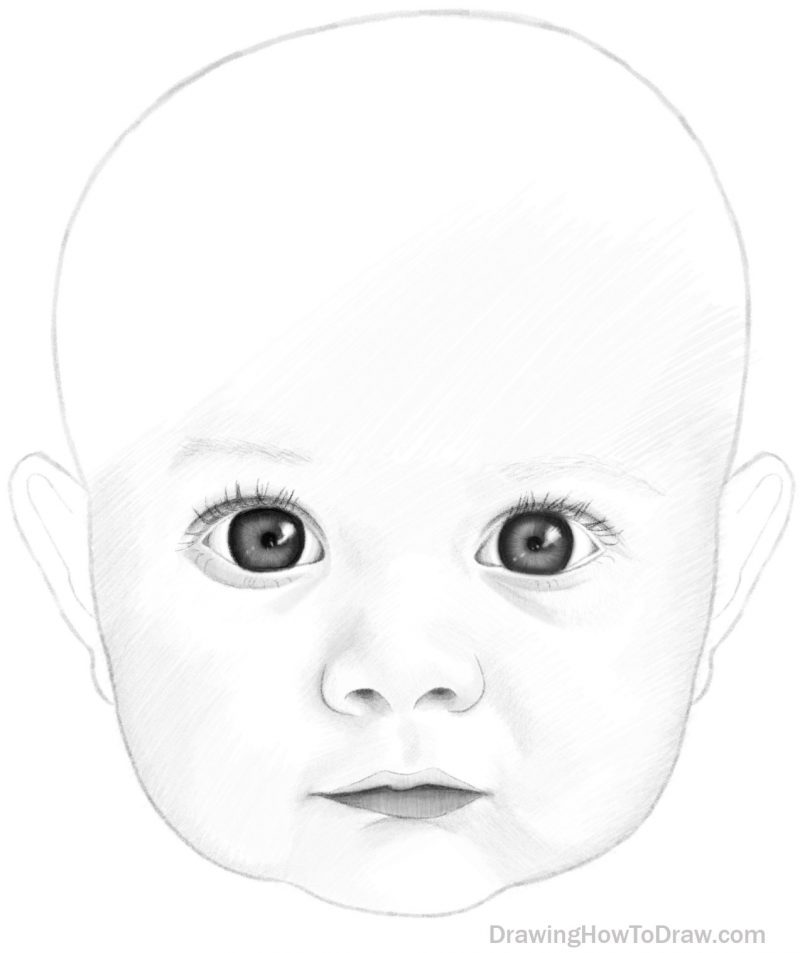 How to Draw a Baby’s Face in Basic Proportions – Drawing a Cute Baby ...