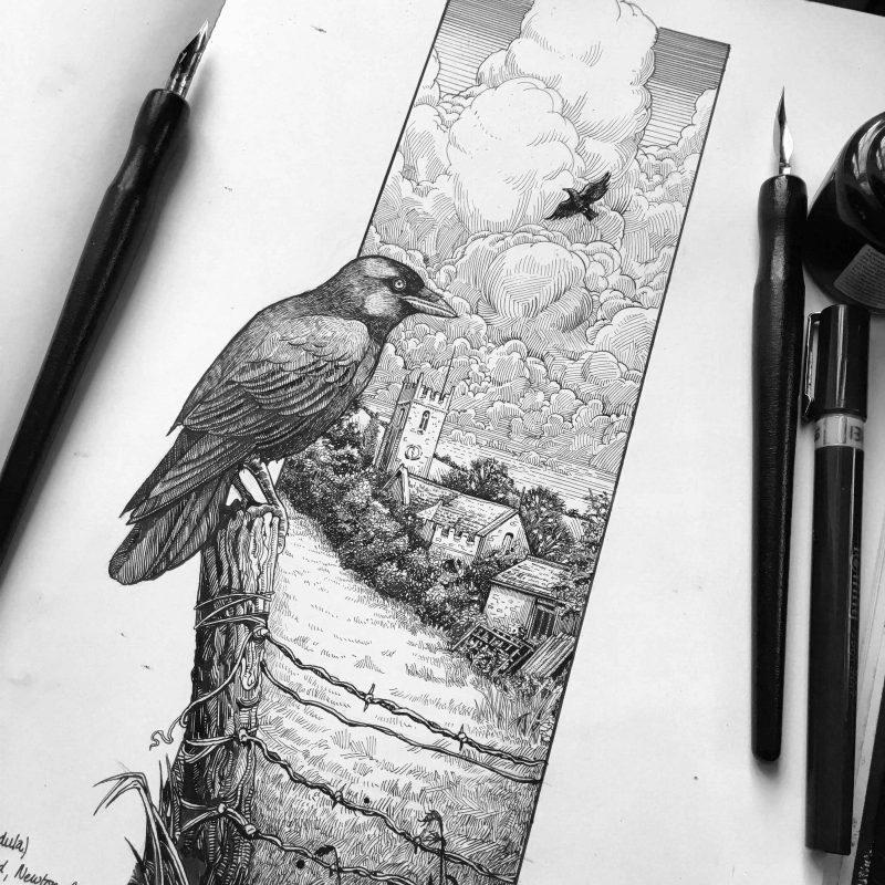 50+ Black and White Pen and Ink Drawings and Illustrations