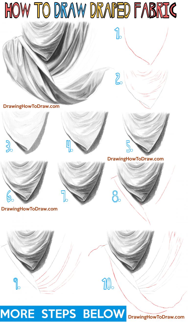 How to Draw Draped Fabric with Creased Folds, Wrinkles on Clothing
