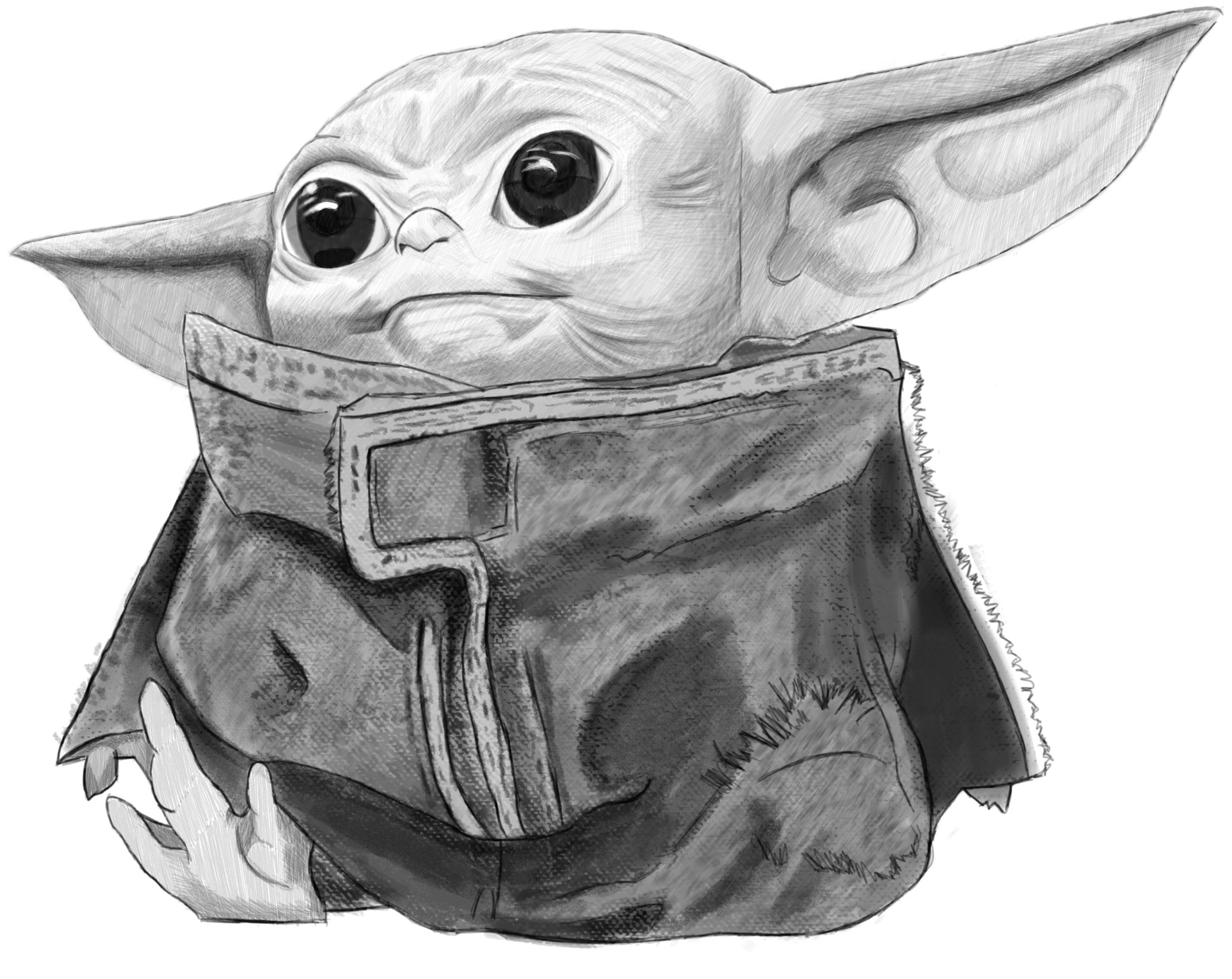 How to Draw Baby Yoda from The Mandalorian (Realistic) - Easy Step by Step  Drawing Tutorial - How to Draw Step by Step Drawing Tutorials
