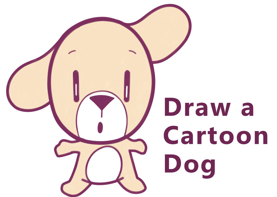 dog drawing cartoon easy