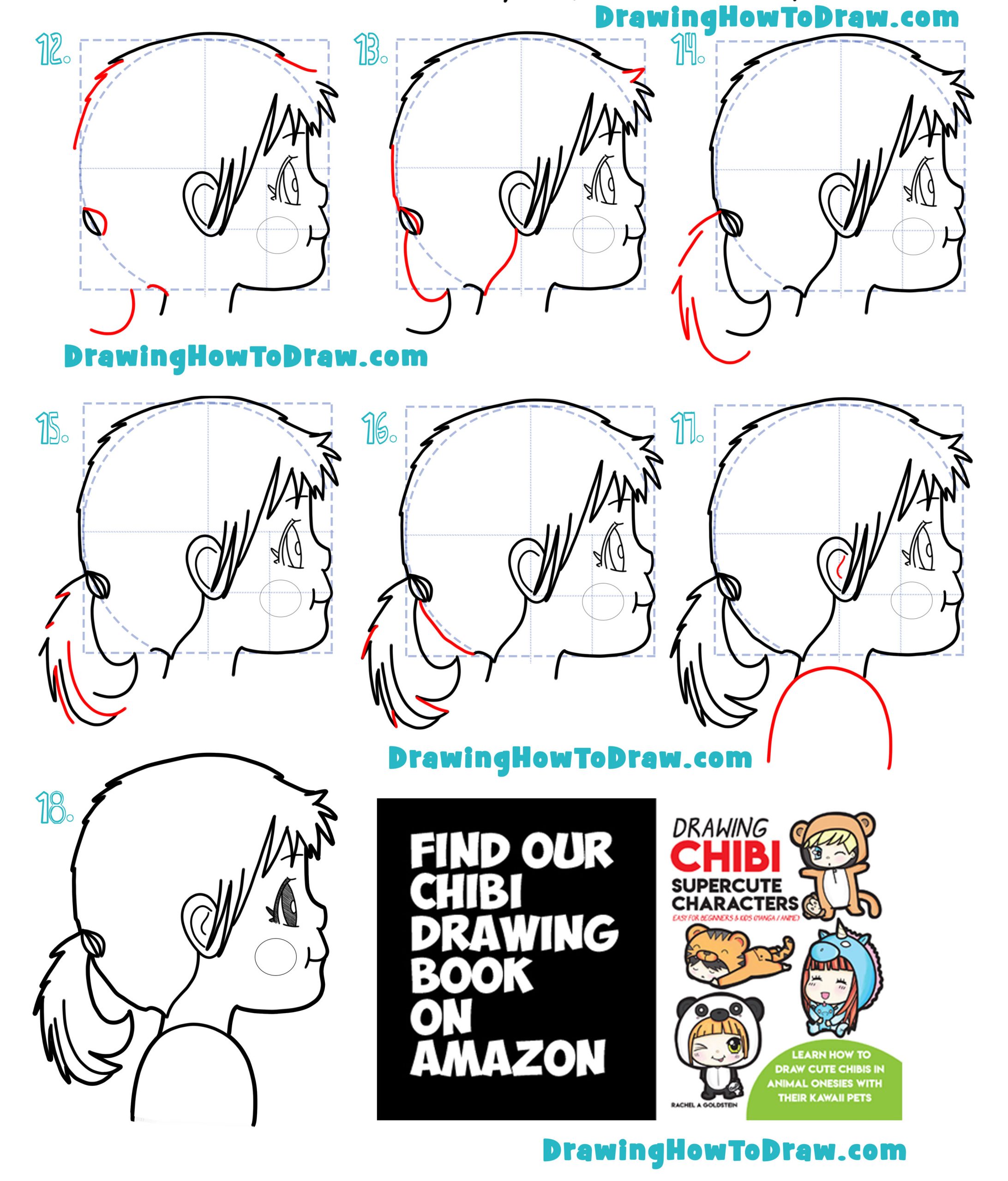 How to Draw an Anime / Manga Girl from The Side - Easy Step by Step