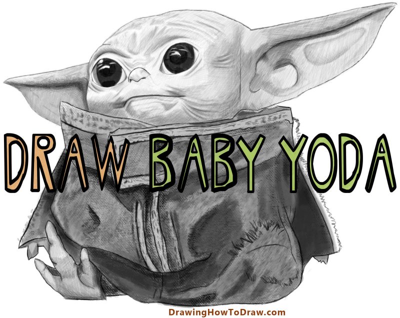 How To Draw BABY YODA Easy! Step by step tutorial on NEW Character From  Star Wars Series Mandalorian - YouTube