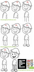 How To Draw A Cartoon Boy Standing With Easy Step By Step Drawing ...