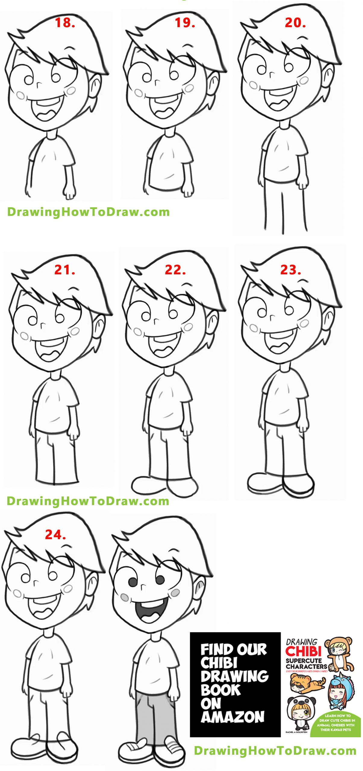 how to draw easy cartoon boy