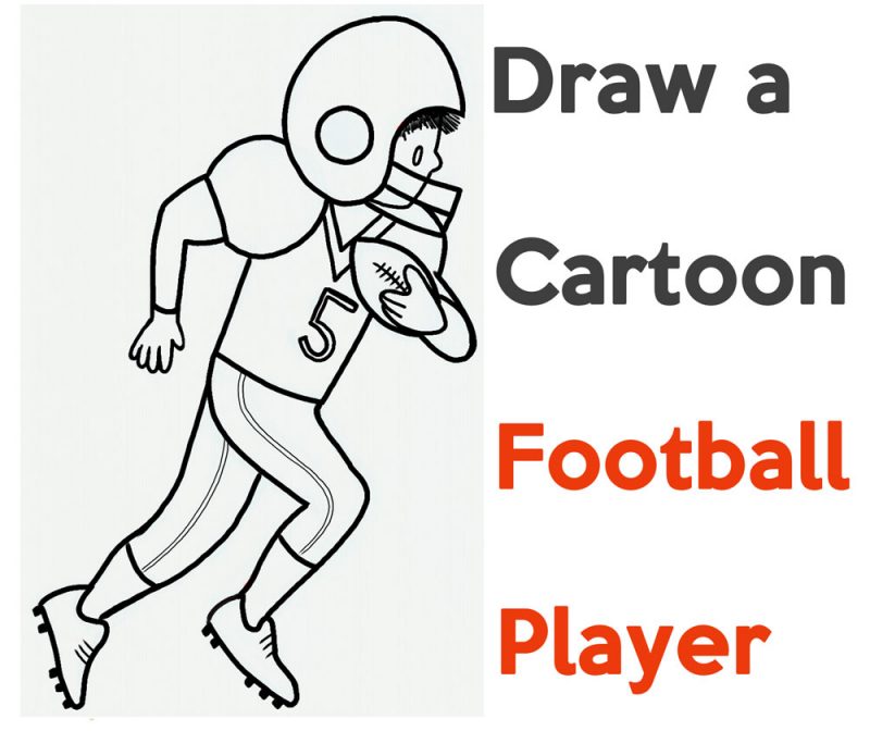 How to Draw a Football Player Tutorial & Football Player Coloring Page
