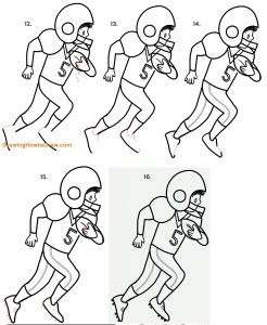 How to Draw a Cartoon American Football Receiver – Easy Step by Step ...