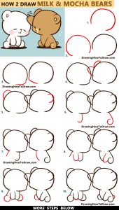 How to Draw The 2 Kawaii / Chibi Bears from Milk and Mocha – Easy Step ...