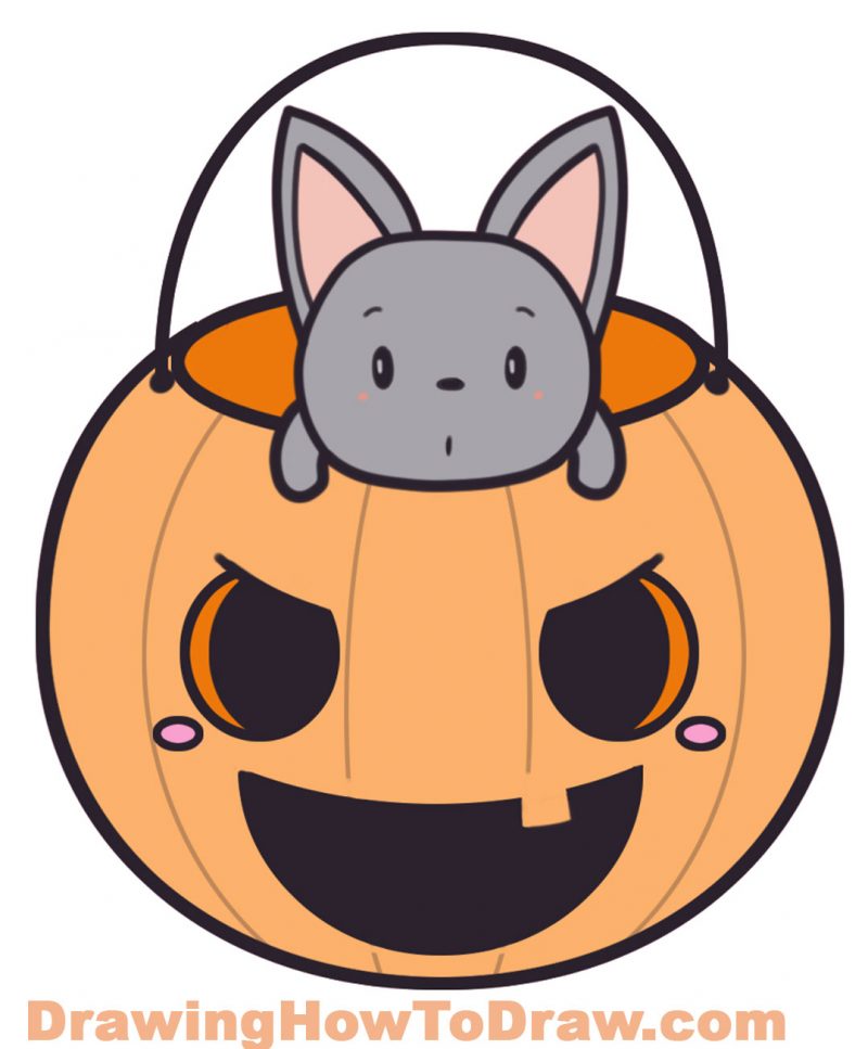 how-to-draw-a-cute-cat-kitten-in-a-pumpkin-trick-or-treat-basket-easy