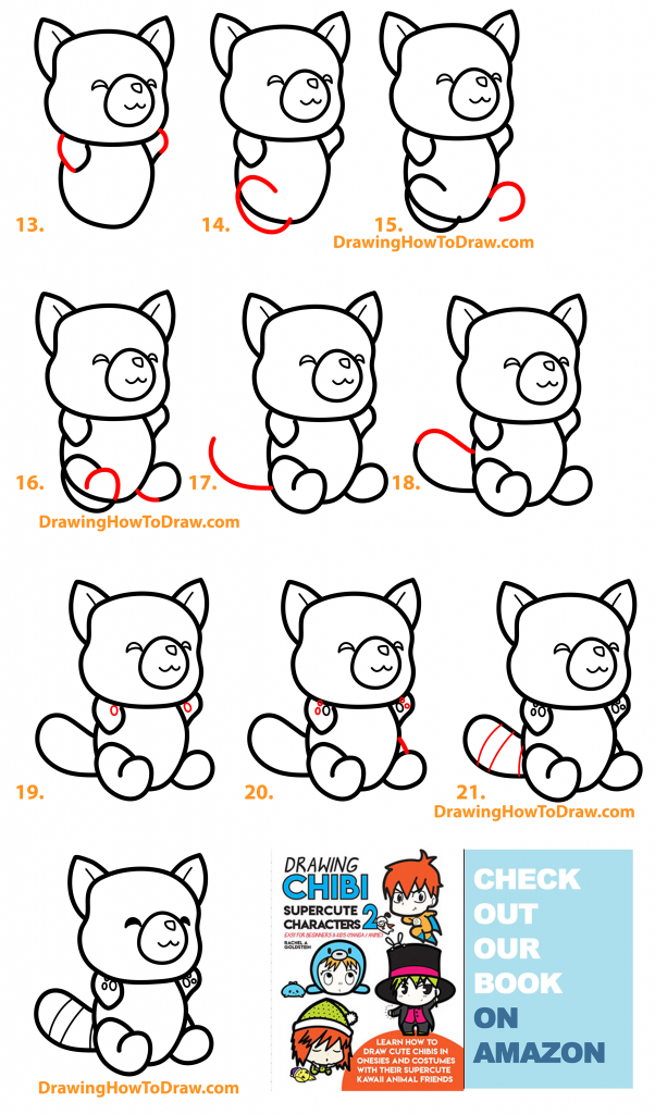 How to Draw a Cute Cartoon Red Panda Easy Step by Step Drawing Tutorial ...