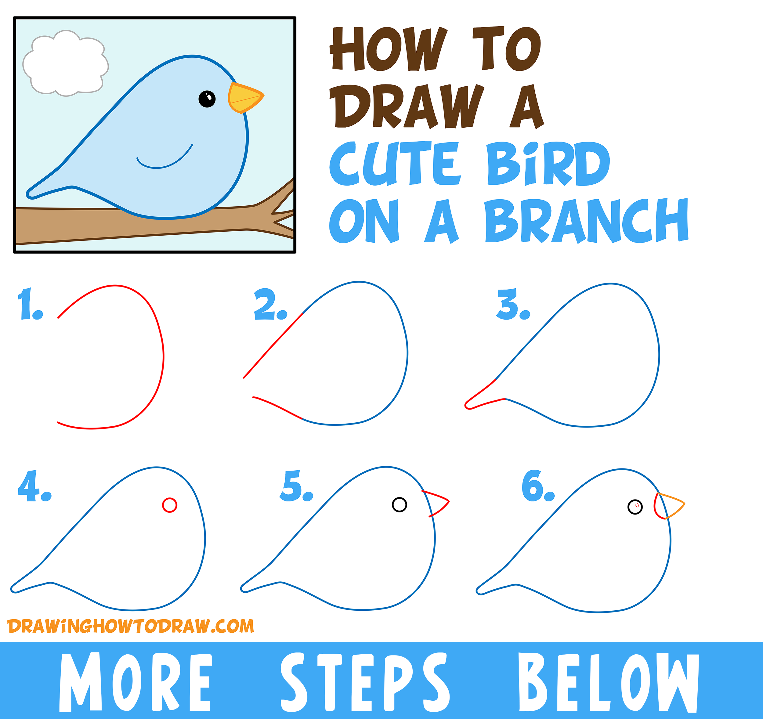 How to Draw a Bird | Easy Step-by-Step Drawing Guides