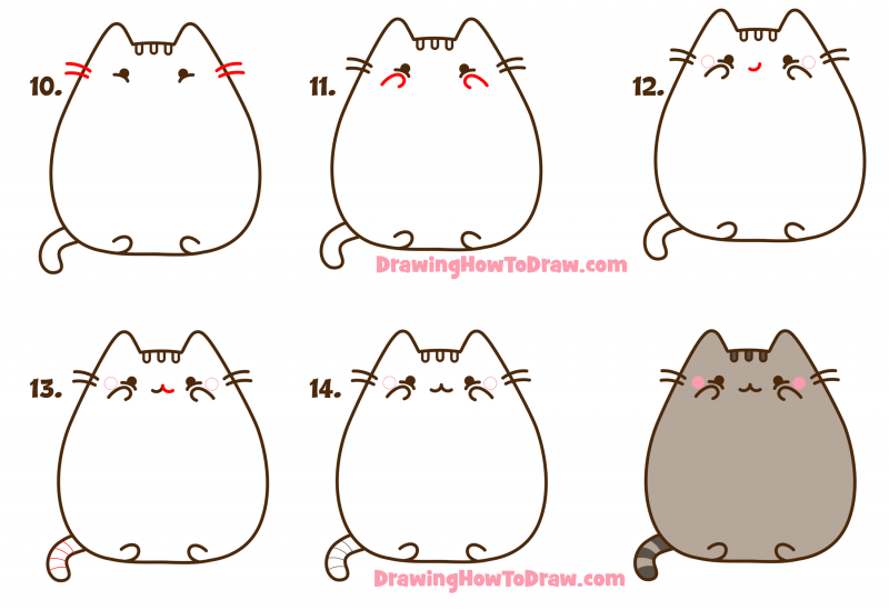 How to Draw The Pusheen Cat Easy Step by Step Drawing Tutorial for Kids ...