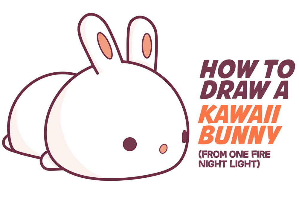 How to Draw a Cute Bunny Rabbit Laying Down (Kawaii / Chibi Style