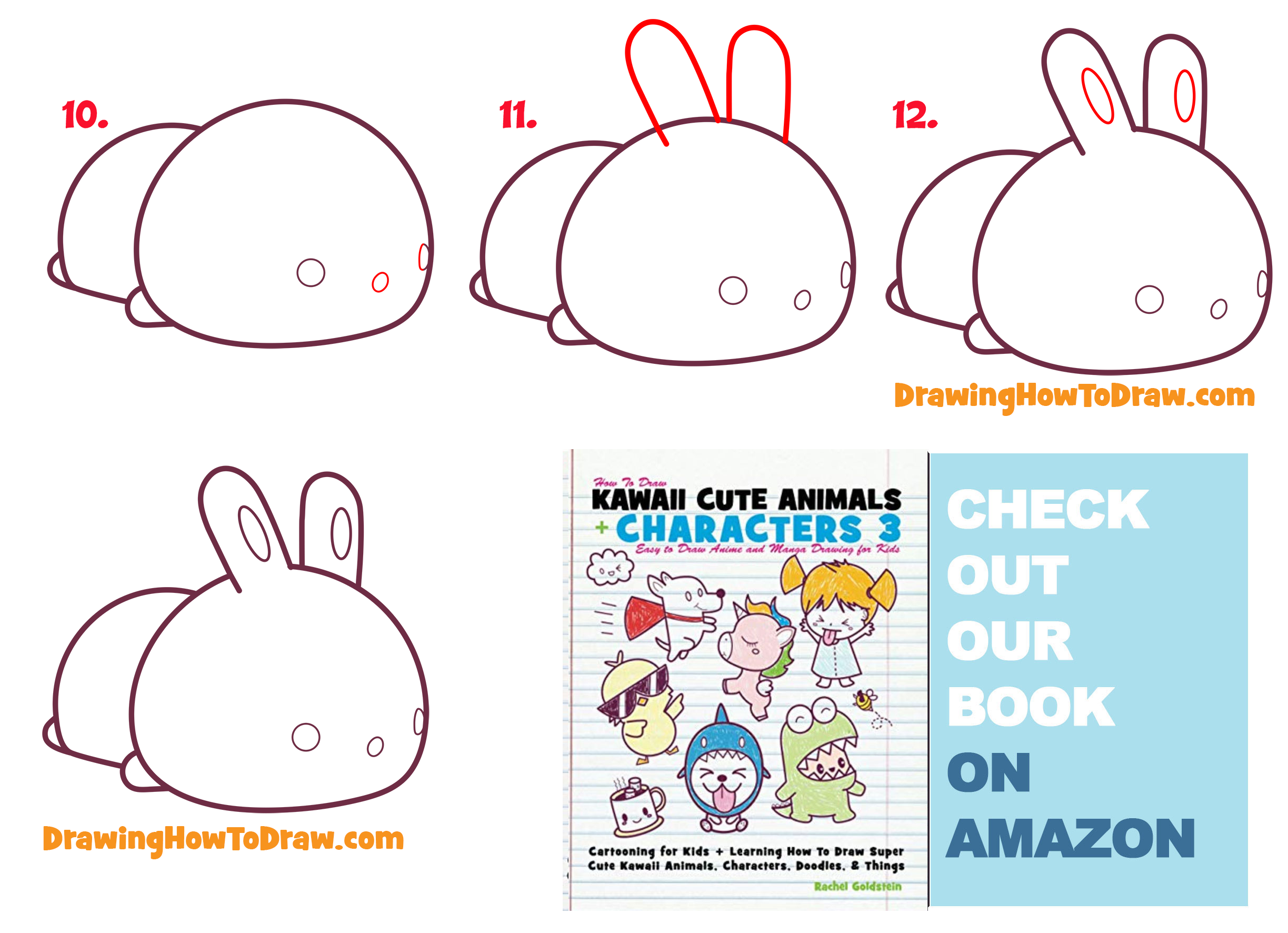 howtodraw supercute kawaii bunny lying down easy stepbystep drawing tutorial kids2