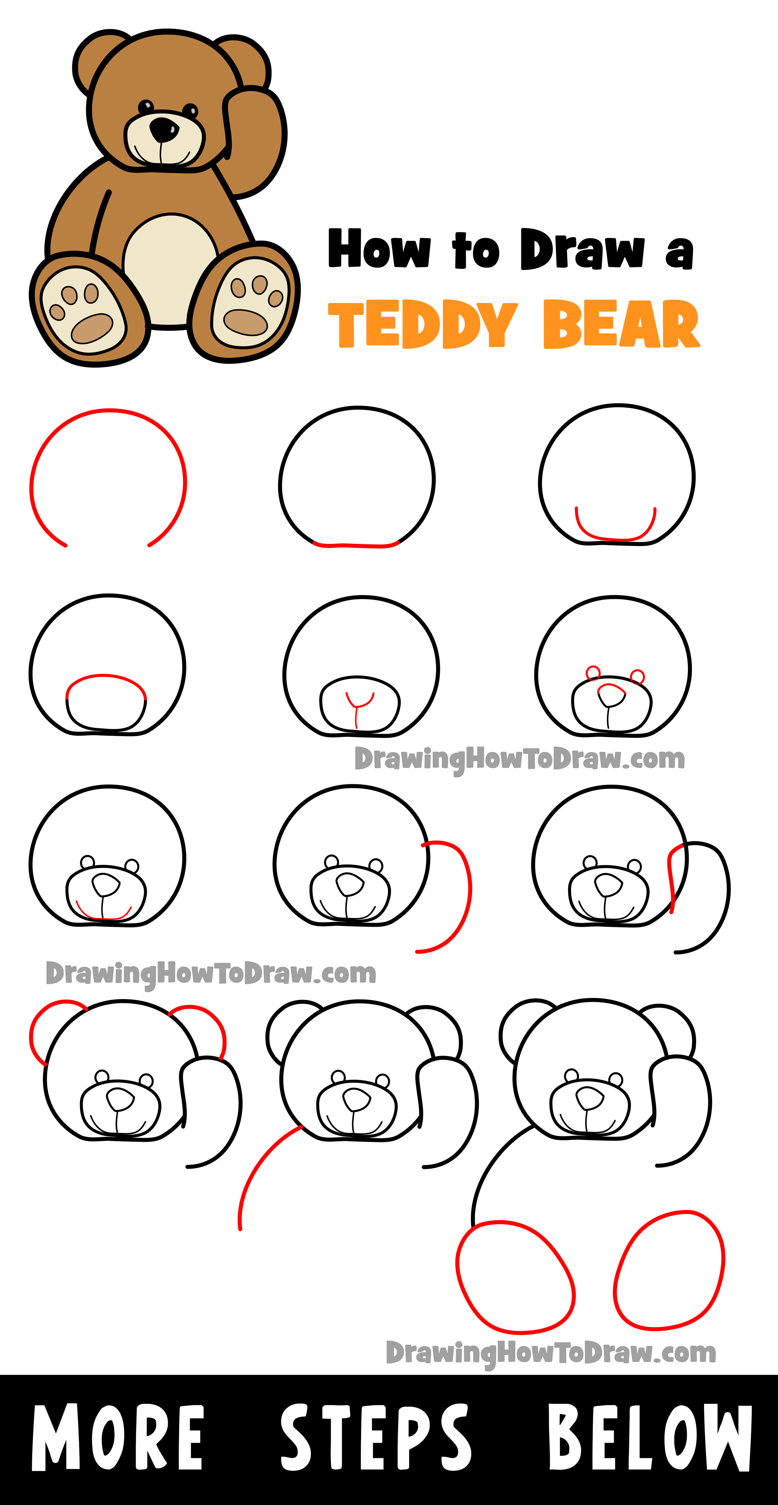 How to Draw a Teddy Bear | Cute Teddy Bear Easy Drawing Step by Step -  YouTube