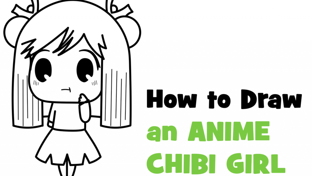 How to Draw an Anime / Chibi Girl in a School Skirt and Buns Easy Step by  Step Drawing Tutorial for Kids - How to Draw Step by Step Drawing Tutorials