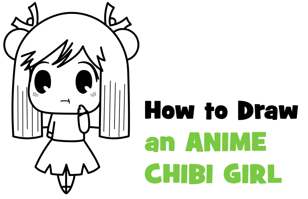 chibi girl drawing step by step