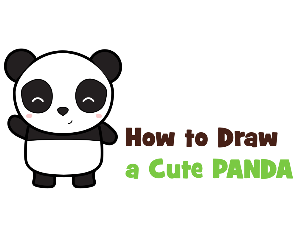 HOW TO DRAW A ICE CREAM PANDA EASY - HOW TO DRAW A PANDA KAWAII 