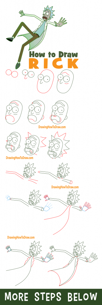 How to Draw Rick from Rick and Morty Easy Step-by-Step Drawing Tutorial