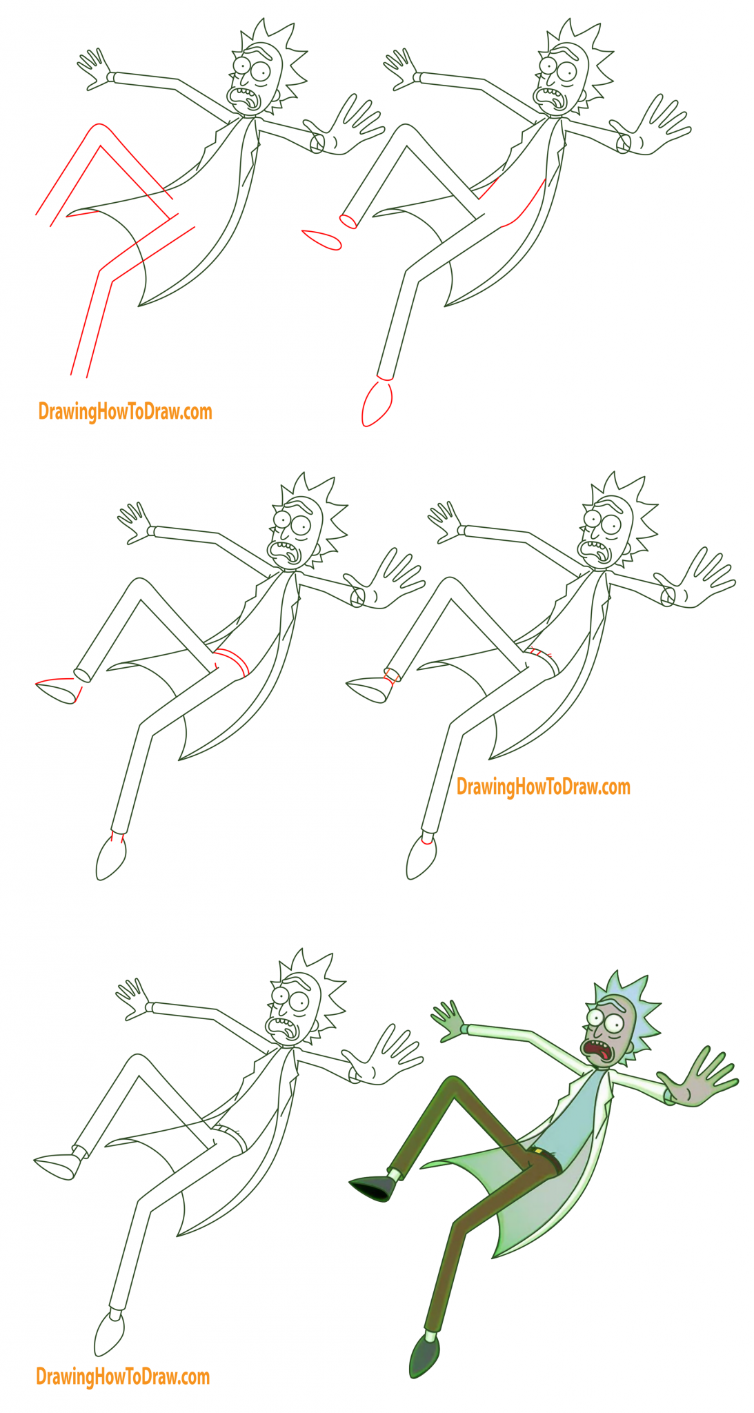 How to Draw Rick from Rick and Morty Easy StepbyStep Drawing Tutorial