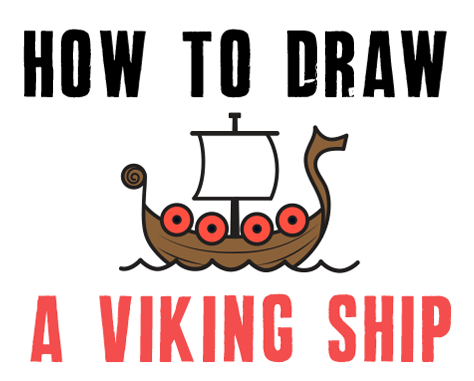 How to Draw a Cartoon Viking Ship Step by Step Drawing Tutorial for Kids