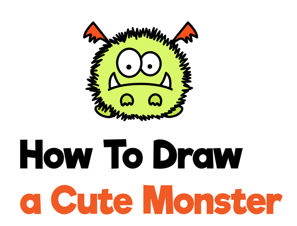 How to Draw a Cute Cartoon Monster Easy Drawing for Kids Step-by-Step Tutorial