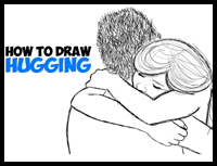 How To Draw Hugging People And Animals In Loving Embraces Easy Step By Step Valentine S Day Hugs Drawing Tutorials Lessons For Kids And Children