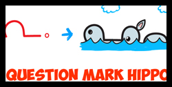 How to Draw Question Mark Hippos - Easy Steps for Kids