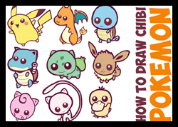 How to Draw Super Cute Kawaii Pokemon Characters Easy Tutorials for Kids