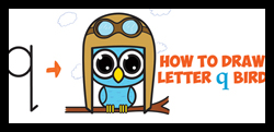 Learn How to Draw a Cute Cartoon Bird with a Pilot Helmet On