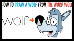 Learn How to Draw Cartoon Wolf Word Cartoon Easy