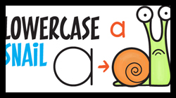 Learn How to Draw a Cartoon Snail from Lowercase Letter "a" Shape for Kids